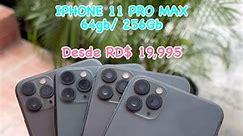 OFERTA‼️ 📲 IPHONES 11 PRO MAX 64/ 256GB COMO NUEVOS. 📝 NOTA: Todos incluyen cargador rápido de 20W Garantía de 60 Días. 📱(1) iPhone 11 PRO MAX 64GB 🔋87% (pantalla nueva) RD$19,995.00 📱(1) iPhone 11 PRO MAX 64GB 🔋? (batería nueva) RD$ 19,995.00 📱(1) iPhone 11 PRO MAX 64GB 🔋100% RD$ 20,995.00 📱(1) iPhone 11 PRO MAX 256GB (pantalla nueva) 🔋100% RD$ 20,995.00 10% de descuento aplicado para pagos con efectivo/ transferencias. Aceptamos pagos con tarjetas 💳. | Moviles SD