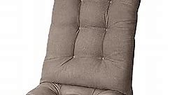 rocking chair cushion Anti-slip tufting rocking chair cushions indoor/outdoor,Removable Set of Upper and Lower adirondack chair cushion,for nursery/high back chair （Tie fixing） (Hemp Brown)