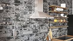 Gray Brick Wallpaper Peel and Stick Faux Birck Wallpapers for Wall 17.5x394 In Thick Stone Wallpaper Vinyl Vintage Peel and Stick Wallpaper Brick Paneling Contact Paper Removable Wall Paper