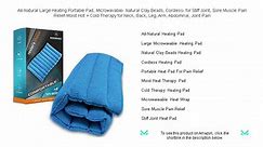 All-Natural Large Heating Portable Pad, Microwavable- Natural Clay Beads, Cordless- for Stiff Joint, Sore Muscle Pain Relief-Moi