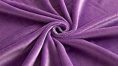 Minky Fabric by The Yard for Pillows, Toys, Garments, Baby Products, and Blankets 60"Wide(Purple,1Yard)