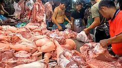 Amazing Pork Cutting Technique. Cambodian Pork Market
