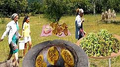 Making The Traditional Azerbaijani Old Tandoori Bread and Harvesting Hazelnuts.