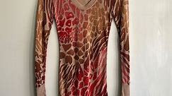 Express Y2K Sunset Sparkling Mixed Animal Print Sweater Dress Size Small