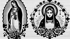 Mother Of Jesus SVG Virgin Mary SVG Mary Silhouette Praying Mother Mary Religious SVG Jesus Christ svg Jesus Mother Mary Christian Faith