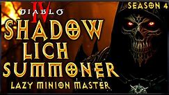 S4 EZ Shadow Lich Summoner Necromancer Build Diablo 4