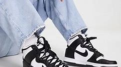 Nike - Dunk Hi Retro - Sneakers alte nere e bianche | ASOS