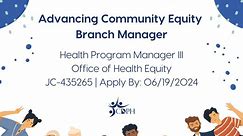 California Department of Public Health on LinkedIn: #publichealth #hiring #governmentjobs #healthequity #communityequity…