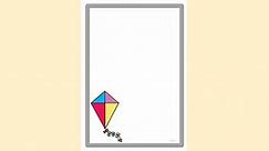 Simple Blank Paper Kite Page Border