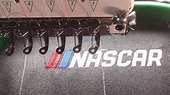 Leaf Racewear - NASCAR logo being embroidered!...