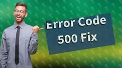What is error code 500 on cable?