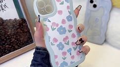 UICEAM Compatible with iPhone SE Case 2020/2022/2nd/3rd Generation,iPhone 7/8 Case Clear with Floral Design for Women Girls,Aesthetic Cute Wavy Flowers Soft Shockproof Cell Phone Cover (Tulip/Pink)
