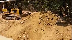 Amazing Process!!! Leveling the Village Yard: Komatsu D20A Mini Bulldozer Pushes Soil With a Dump Truck Pouring Soil
