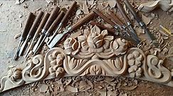wood carving beautiful design!!how to wood carving flowers