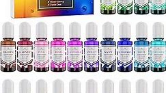 24 Color Epoxy UV Resin Pigment - Crystal Transparent Epoxy Resin Dye for UV Resin Coloring, DIY Resin Art Jewelry Making - Concentrated UV Resin Colorant for Paint, Tumbler, Craft - 0.35 oz/10ml Each