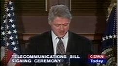 Bill Clinton quotes Thomas Jefferson at 1996 Telecommunications Act signing ceremony