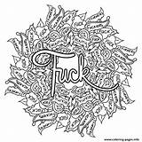 Coloring Pages Fuck Word Swear Adult Printable Book Sheets Colorful Words Language Posted Colouring Mandala Permitted Permission Reposting Attribution Adults sketch template
