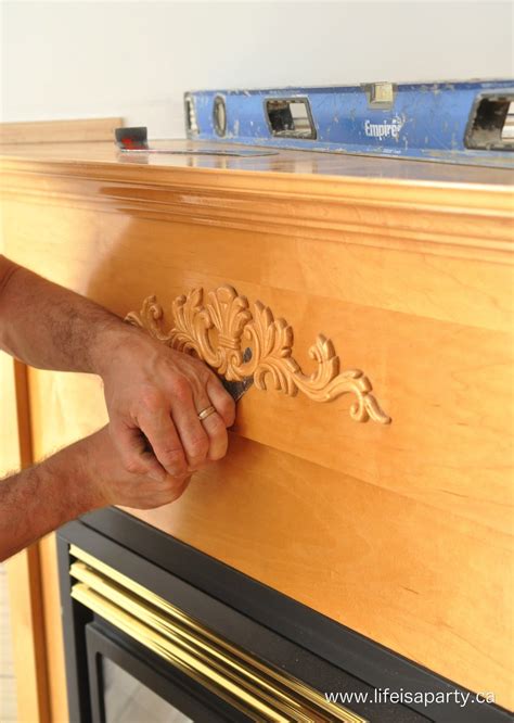 Easy Fireplace Makeover -how to remove a dated wooden decal, paint out ...