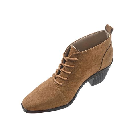 Wdhugt Women'S Fashion Ankle Boots Suede Round Toe Short Boots Comfort ...
