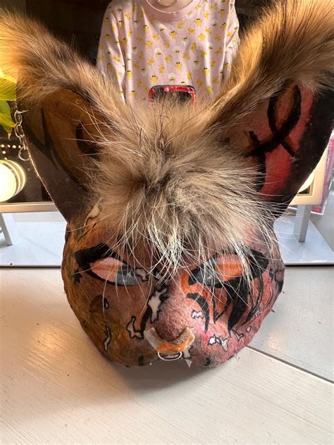 Handcrafted Therian Mask With Fur Accents – Unique Animalistic Design ...