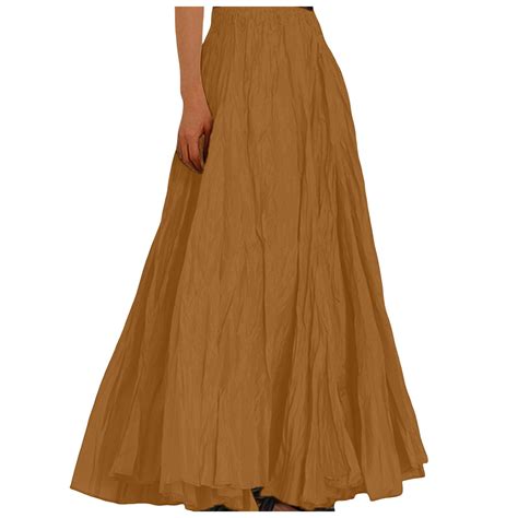 Bibifish Womens Skirts Pleated Flowy Floor Length Maxi A Line Skirts ...