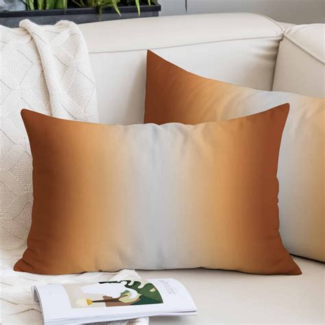 Dark Burnt Orange Ombre Pillow Covers King, Modern Grey Gradient ...