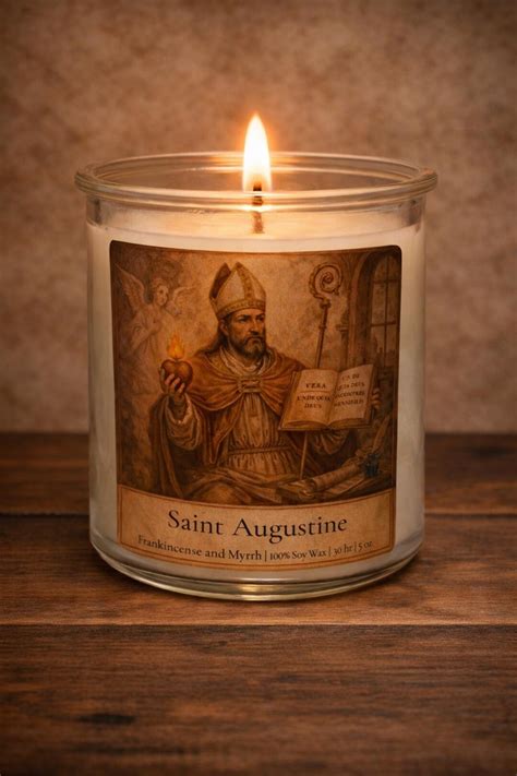 St Augustine Prayer Candle | Catholic Saint Candle | Patron of Students ...