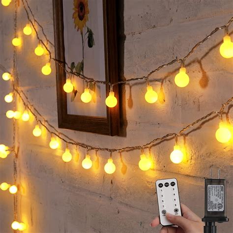 66 Feet 200 Led Globe Ball String Lights - Fairy Plug-in With Remote ...