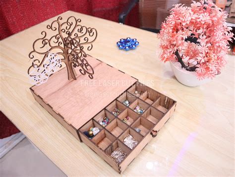 Free 3mm Laser-Cut Jewelry Box Vector with Sliding Drawer - Download