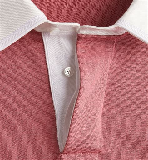 Long-Sleeved Polo Shirt, Relaxed Fit Purple Pink Cotton Jersey | DIOR