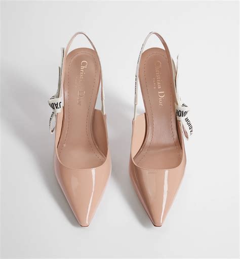 Scarpin slingback J'Adior Couro de vitelo nude envernizado | DIOR