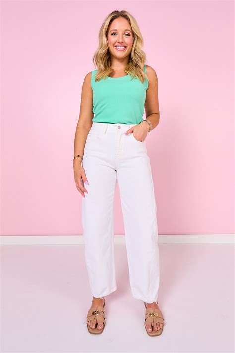 Vervet White Super High Rise Panel Barrel Jeans – SSYS