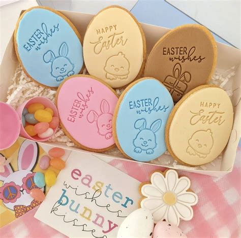 Easter Wishes Egg Cookies -6pk- Gold Coast Cookie delivery - Eats & Treats