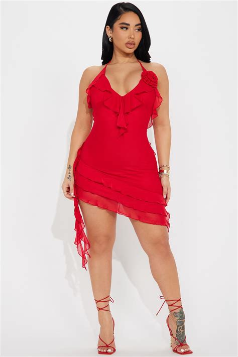 Paris Life Mesh Mini Dress - Red | Fashion Nova