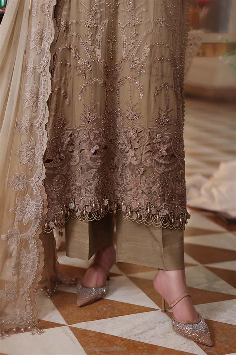 Maria B Chiffon Collection | Chiffons 2026 | MPC-26-103-Olive Gold | Shop Salwar Suits Online