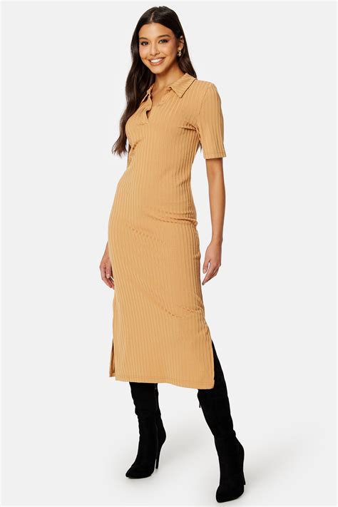 Jdy – Alette 2/4 Midi Dress – campaign-outlet – Beige / Brown