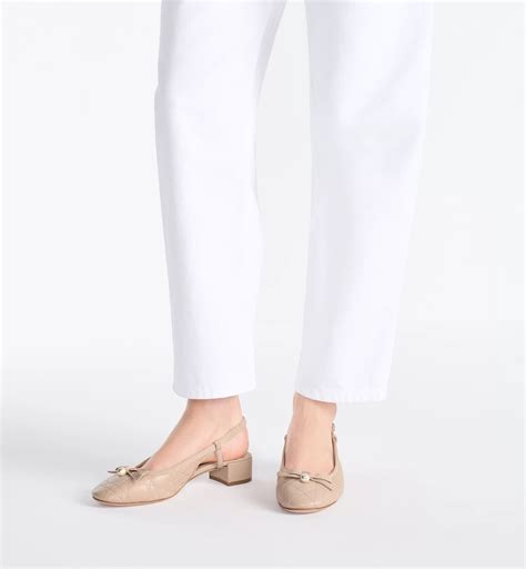Scarpin slingback Dior Ballet Couro de vitelo Cannage acolchoado nude | DIOR