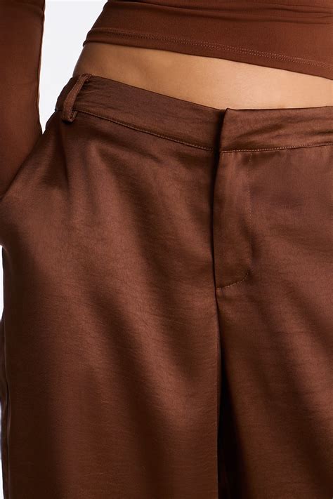 Romance Me Satin Trouser - Brown | Fashion Nova