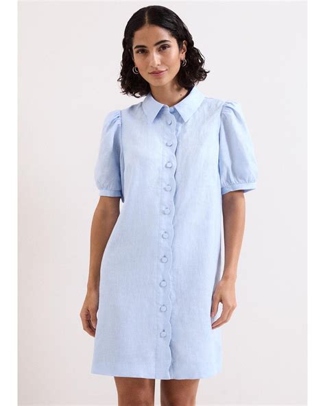 Phase Eight Candice Linen Dress in White | Lyst UK