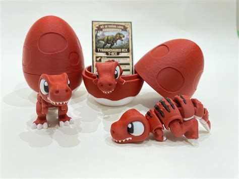 👶 Flexi Baby T-Rex in Egg – Print in Place Articulated Dinosaur ...