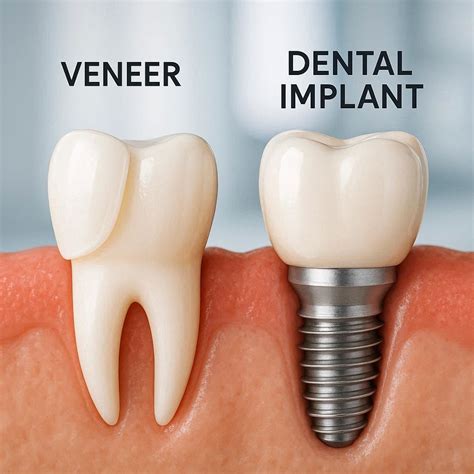 Difference Between Veneers and Dental Implants