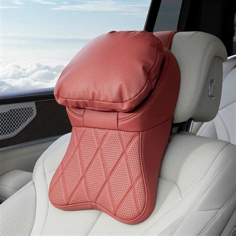 Aviation-Grade Pu Leather Car Headrest, 100% Memory Foam Neck Pillow for Driving Seat Car ...