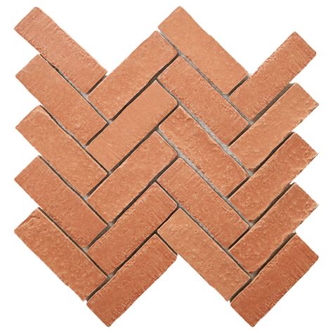 TileBar Brixon 12.72 In. X 13.53 In. Herringbone Matte Porcelain Mosaic ...