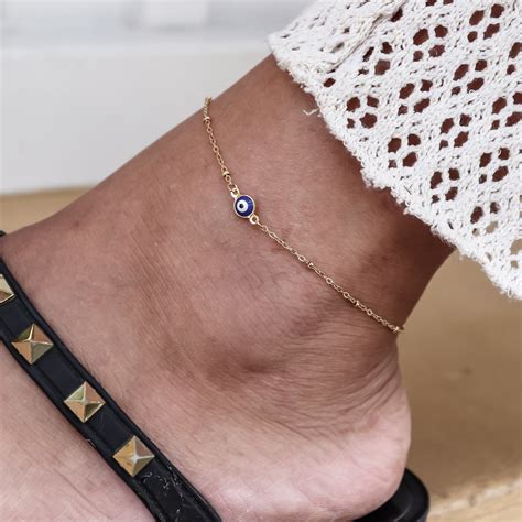 Anklet evil eye - gold & silver – Jewel Junkie Curaçao
