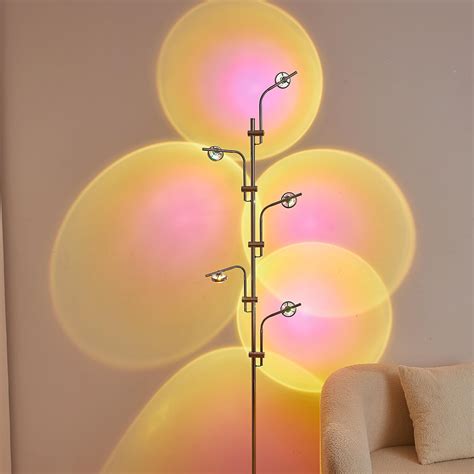 VENIVIDI Halo Projector Floor Lamp, 4000K LED 5 Multi Head Floor Lamp ...