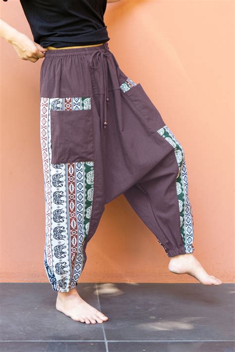 Elephant Aztec Cotton Women's Harem Pants in Brown. Free Shipping for ...