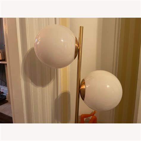 Crate and Barrel Marble and Gold Floor Lamp - AptDeco