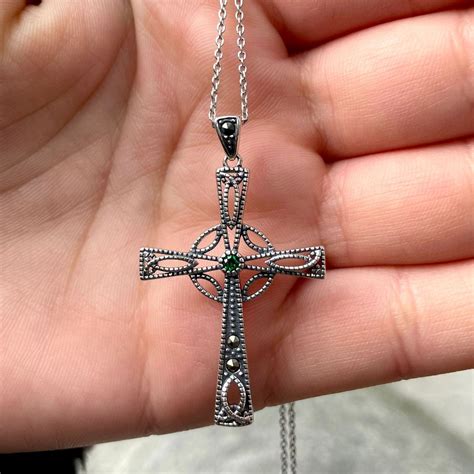 Celtic Cross Necklace Gem set | Gifts of Ireland