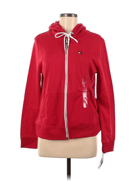 Tommy Hilfiger Solid Red Zip Up Hoodie Size M - 70% off | ThredUp