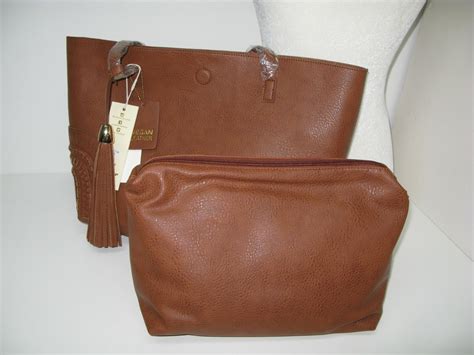 Madison West Shoulder Handbag Bag-In-Bag Vegan Leather Tan Tote Bag NWT ...